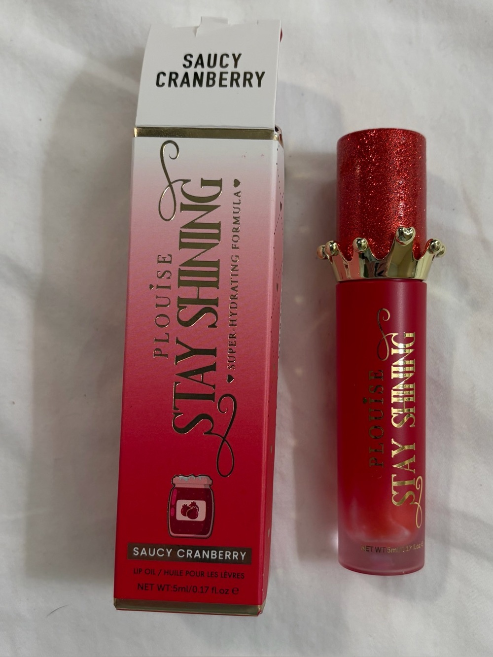 P.Louise Stay Shining Lip Oil Saucy Cranberry 5ml New in Box